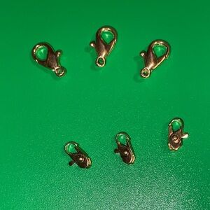 14 Kt Gold plated Lobster Claw Clasps-6 total-2 sizes